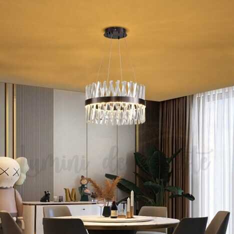 Candelabru LED 228 W Krystal Mixy Black 50, LED inclus, 1 surse de iluminare, Telecomanda, Dimabil,